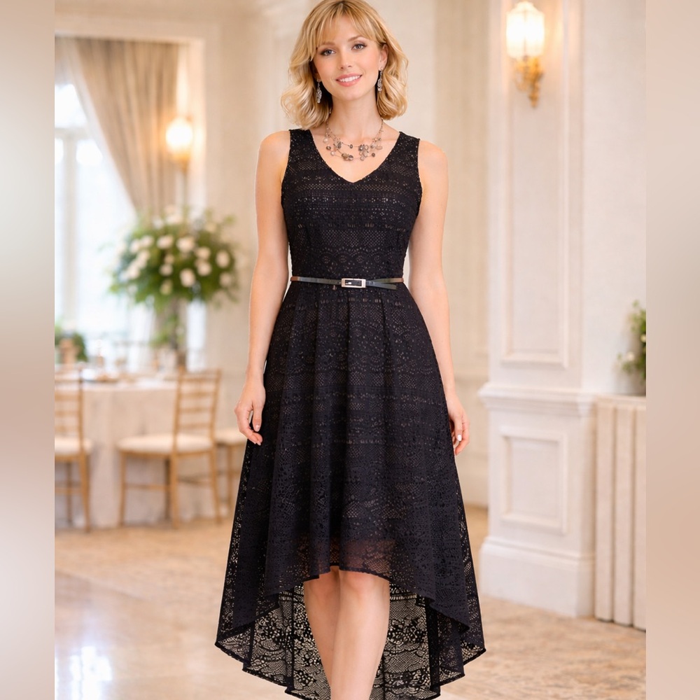 Marc New York Hi-Lo Hem Lace Evening Dress Size 6